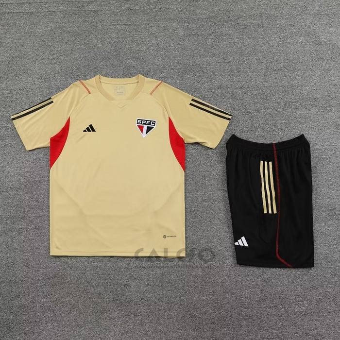 Tuta da Track Sao Paulo Manica Corta 2023-2024 Giallo - Pantaloncini